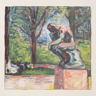 Edvard Munch - The Thinker by Rodin Scarf