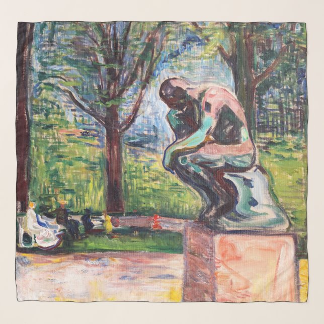 Edvard Munch - The Thinker by Rodin Scarf (Front)
