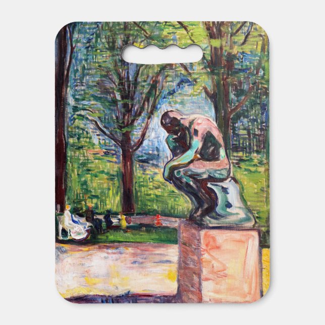 Edvard Munch - The Thinker by Rodin Seat Cushion (Front Vertical)