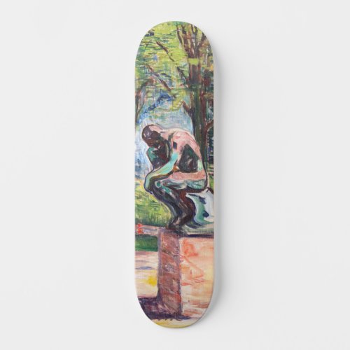 Edvard Munch _ The Thinker by Rodin Skateboard