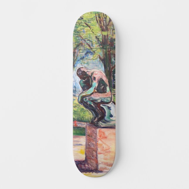 Edvard Munch - The Thinker by Rodin Skateboard (Front)
