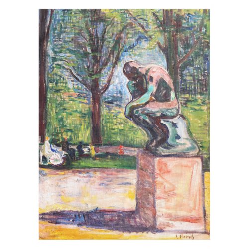Edvard Munch _ The Thinker by Rodin Tablecloth