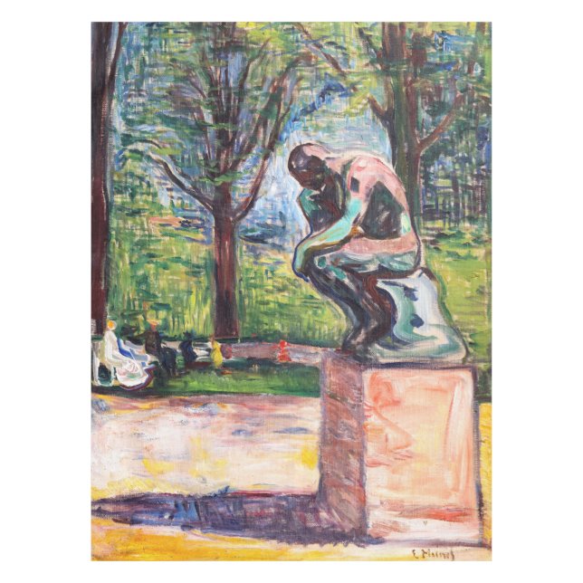 Edvard Munch - The Thinker by Rodin Tablecloth (Front)