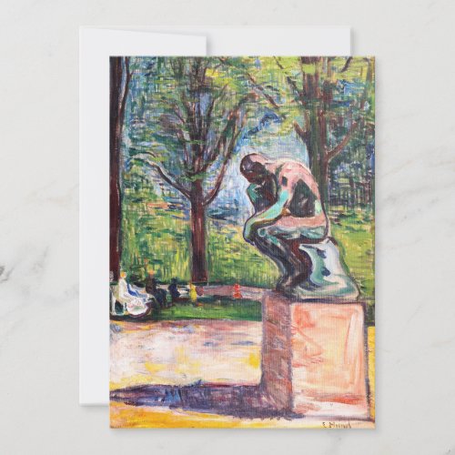Edvard Munch _ The Thinker by Rodin Thank You Card