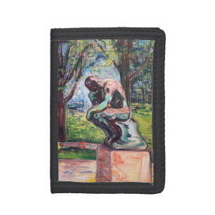 Edvard Munch - The Thinker by Rodin Tri-fold Wallet