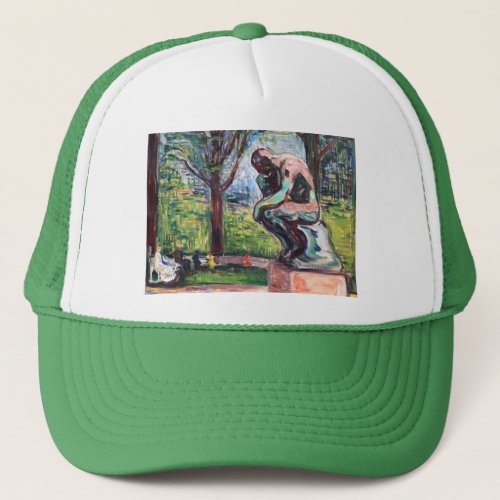 Edvard Munch _ The Thinker by Rodin Trucker Hat