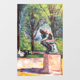 Edvard Munch - The Thinker by Rodin Window Cling
