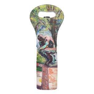 Edvard Munch - The Thinker by Rodin Wine Bag