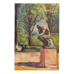 Edvard Munch - The Thinker by Rodin Wood Wall Art
