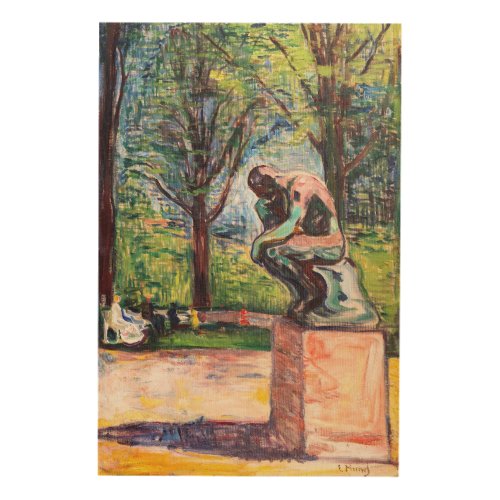 Edvard Munch _ The Thinker by Rodin Wood Wall Art