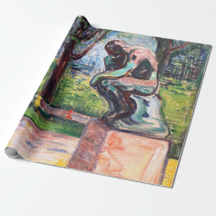 Edvard Munch - The Thinker by Rodin Wrapping Paper