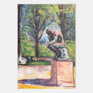 Edvard Munch - The Thinker by Rodin Wrapping Paper Sheets