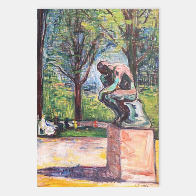 Edvard Munch - The Thinker by Rodin Wrapping Paper Sheets (Creator Uploaded)
