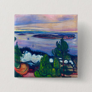 Edvard Munch - Train Smoke Button