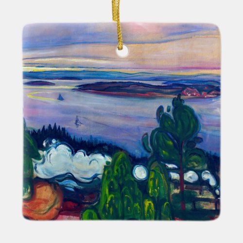 Edvard Munch _ Train Smoke Ceramic Ornament