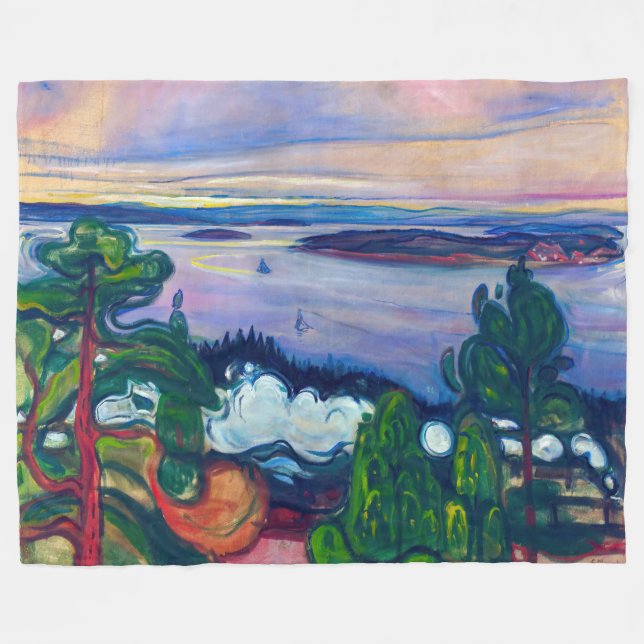 Edvard Munch - Train Smoke Fleece Blanket (Front (Horizontal))