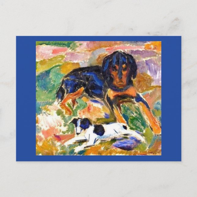 Edvard Munch, Two Dogs Painting Postcard (Front)