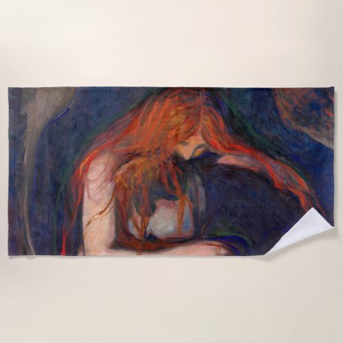Edvard Munch _ Vampire  Love and Pain Beach Towel