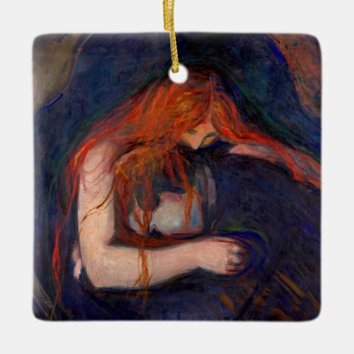 Edvard Munch _ Vampire  Love and Pain Ceramic Ornament