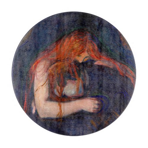 Edvard Munch _ Vampire  Love and Pain Cutting Board