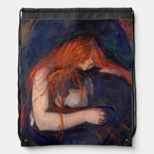 Edvard Munch _ Vampire  Love and Pain Drawstring Bag