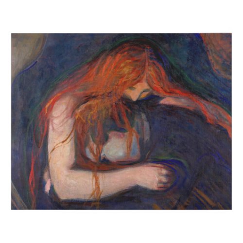 Edvard Munch _ Vampire  Love and Pain Faux Canvas Print