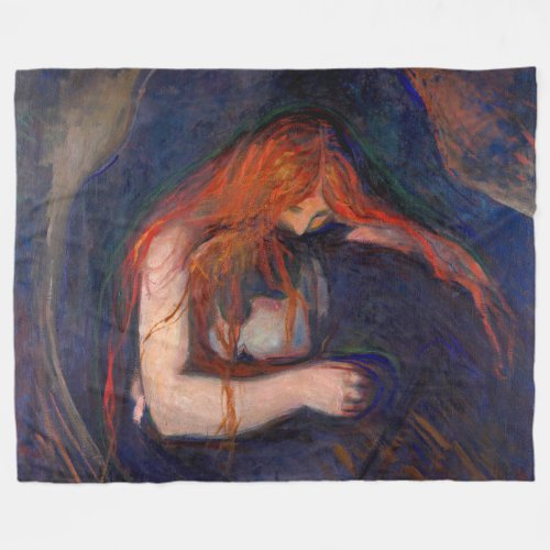 Edvard Munch _ Vampire  Love and Pain Fleece Blanket