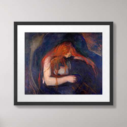 Edvard Munch _ Vampire  Love and Pain Framed Art