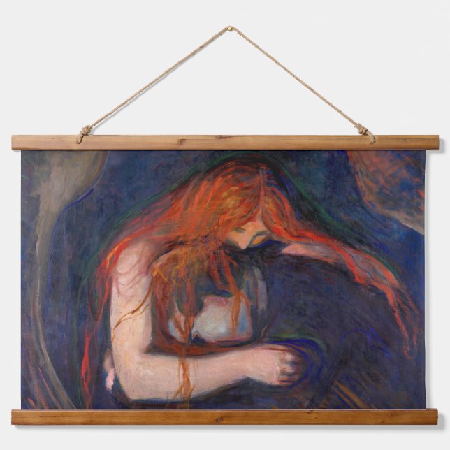 Edvard Munch - Vampire / Love and Pain Hanging Tapestry (Front)