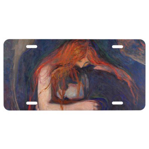 Edvard Munch _ Vampire  Love and Pain License Plate