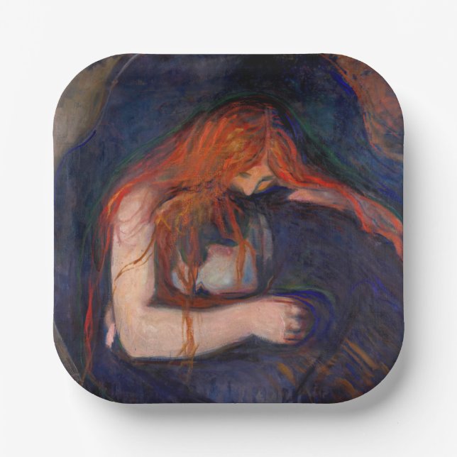 Edvard Munch - Vampire / Love and Pain Paper Plates (Front)