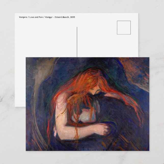 Edvard Munch - Vampire / Love and Pain Postcard (Front/Back)