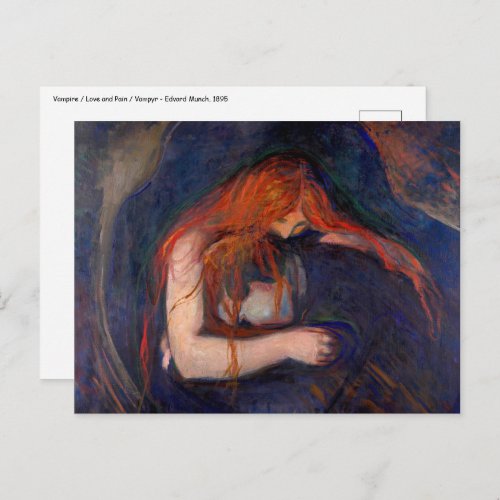 Edvard Munch _ Vampire  Love and Pain Postcard