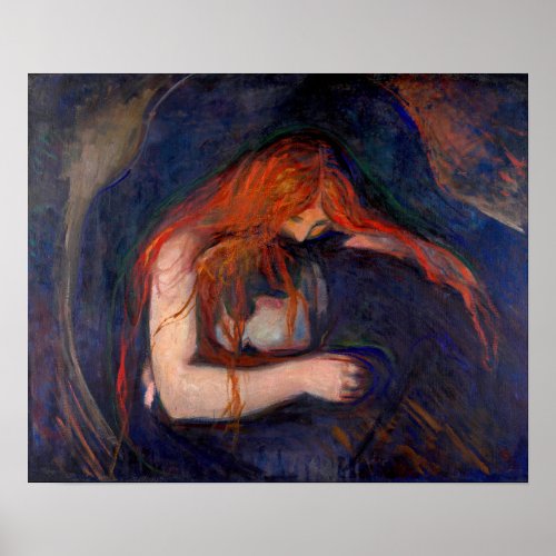 Edvard Munch _ Vampire  Love and Pain Poster