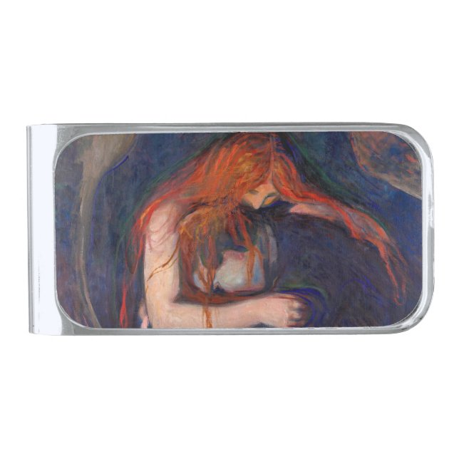 Edvard Munch - Vampire / Love and Pain Silver Finish Money Clip (Front)