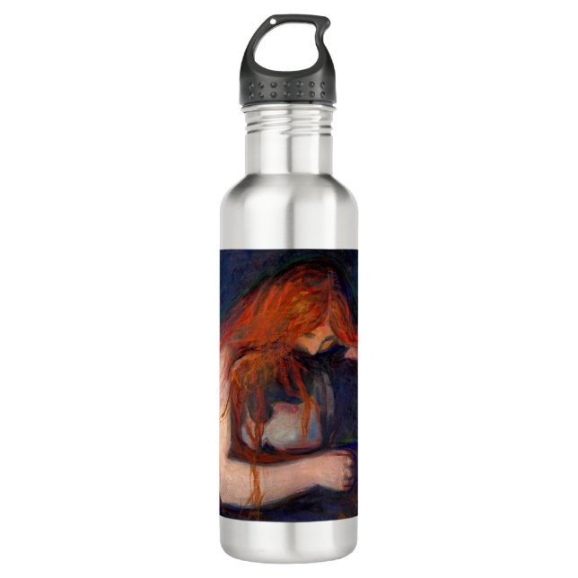 Edvard Munch - Vampire / Love and Pain Stainless Steel Water Bottle (Front)