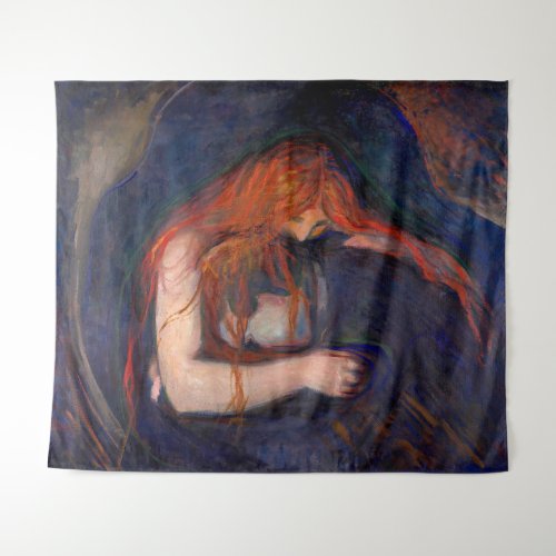 Edvard Munch _ Vampire  Love and Pain Tapestry