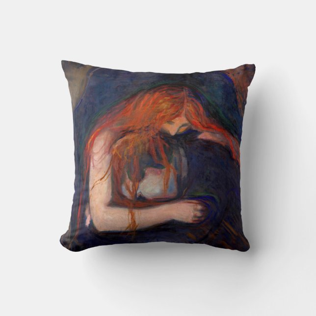 Edvard Munch - Vampire / Love and Pain Throw Pillow (Front)