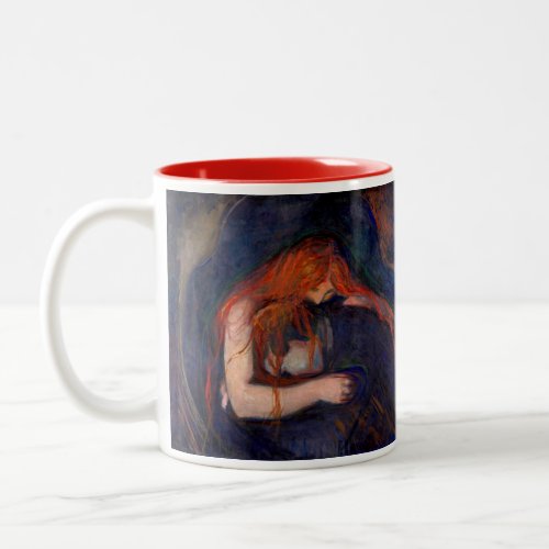 Edvard Munch _ Vampire  Love and Pain Two_Tone Coffee Mug