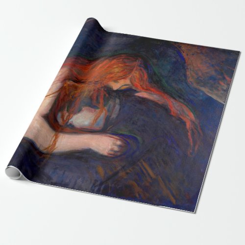Edvard Munch _ Vampire  Love and Pain Wrapping Paper