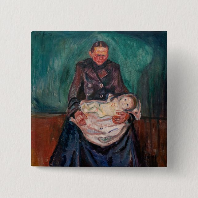 Edvard Munch - Woman with Sick Child, Inheritance Button (Front)