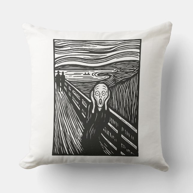 Edvard Munch's Scream Throw Pillow (Front)