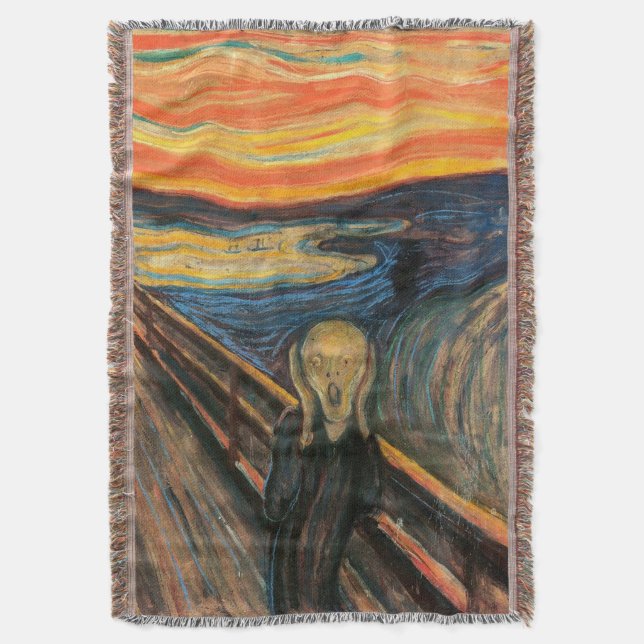 Edvard Munch's The Scream Throw Blanket (Front Vertical)