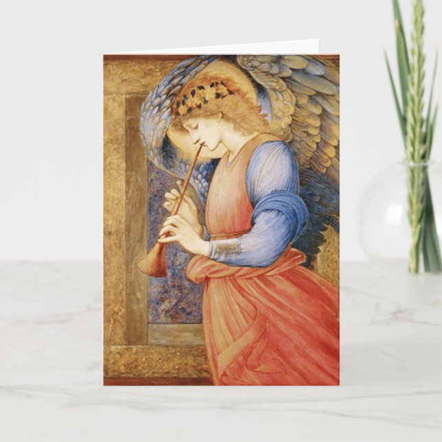Edward Burne-Jones - An Angel Playing a Flageolet Holiday Card (Front)