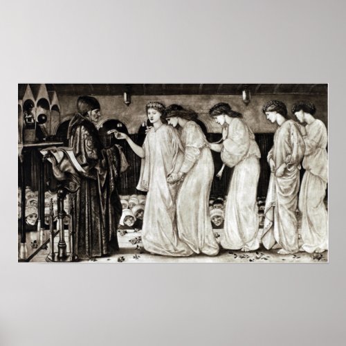 Edward Burne_Jones Princess Sabra Drawing the Lot Poster