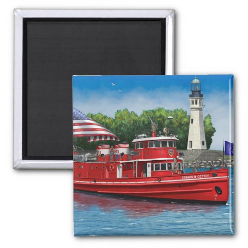 Edward Cotter Fireboat of Buffalo Magnet