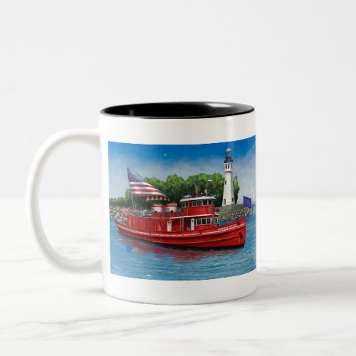 Edward Cotter Fireboat of Buffalo Two_Tone Coffee Mug
