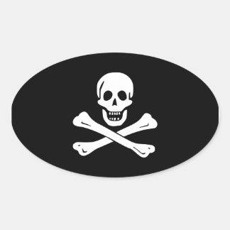 Edward England; Jolly Roger Flag Oval Sticker