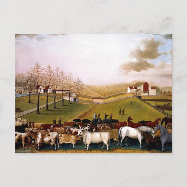 Edward Hicks - An Indian Summer View of the Farm Postcard (Front)