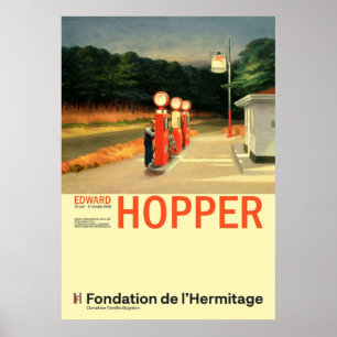 Edward Hopper  Gas  Minimalist Exhibition Art Poster